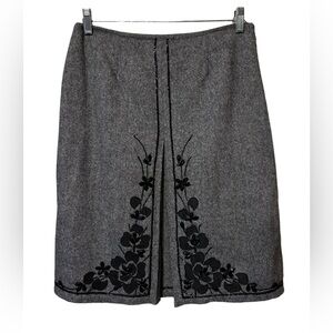 Liz Claiborne Size 6 Wool Beaded Embroidered Lined Skirt EUC